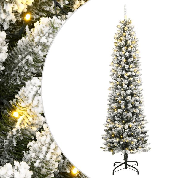 vidaXL mākslīgā Ziemassvētku egle ar sniegu, 210 cm, 300 LED