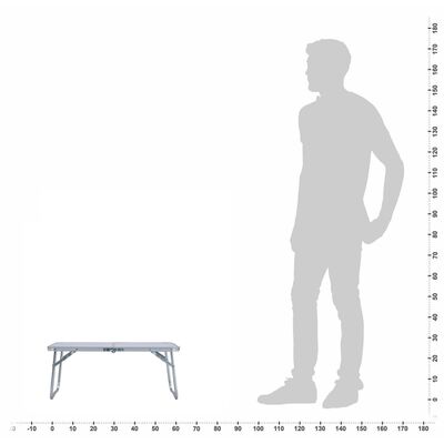 vidaXL saliekams kempinga galds, balts alumīnijs, 60x40 cm