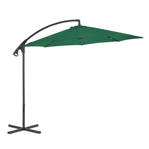 vidaXL dārza saulessargs ar tērauda kātu, 300 cm, zaļ&scaron;