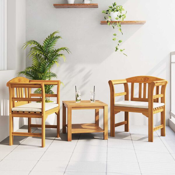 vidaXL sols ar spilvenu Dabīgā eļļas apdare 68,5 x 46 x 82,5 cm