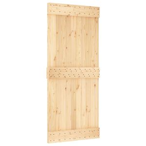 vidaXL Slīdo&scaron;ās durvis NARVIK Dabiska un melna 90 x 210 cm (213,5 cm)