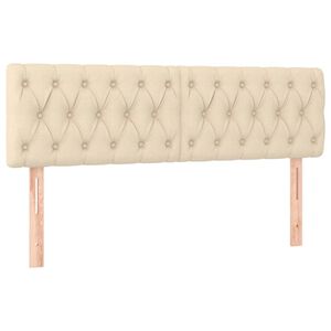 vidaXL gultas galvgaļi, krēmkrāsas, 144x7x78/88 cm, audums
