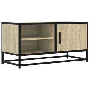 vidaXL TV skapītis, ozola, 80x34,5x40 cm, inženierijas koks, metāls