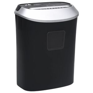 vidaXL papīra smalcinātājs, 10 loksnēm, &scaron;ķērsgriezumā, melns