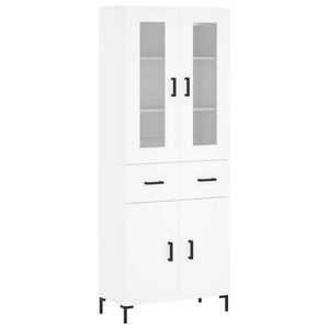 vidaXL augstais skapis, balts, 69,5x34x180 cm, inženierijas koks