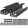 vidaXL Galda kabeļu organizators 2 gab. Melns 43 x 10 x 10 cm Tērauds