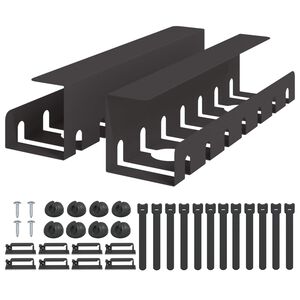 vidaXL Galda kabeļu organizators 2 gab. Melns 43 x 10 x 10 cm Tērauds
