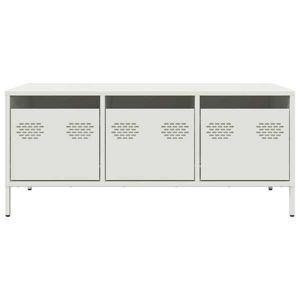 vidaXL kafijas galdiņ&scaron; balts 101,5x50x43,5 cm auksti velmēts tērauds