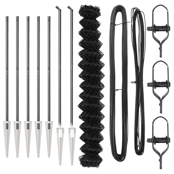 vidaXL Žoga āķis Pelēka 10 x 1,5 m (40 x 40 mm acu) Tērauds un PVC