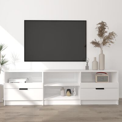 vidaXL TV skapītis, spīdīgi balts, 150x33,5x45 cm, inženierijas koks