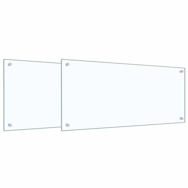 vidaXL Virtuves aizsargpanelis 2 pcs Caurspīdīgs 90 x 40 cm