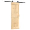 vidaXL bīdāmās durvis ar stiprinājumiem, 70x210 cm, priedes masīvkoks