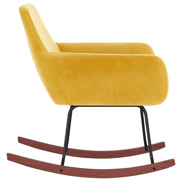 vidaXL šūpuļkrēsls, dzeltens samts