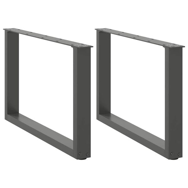 vidaXL kafijas galdiņa kājas, 2 gab., U-veida, antracīta krāsā, 70x(42-43) cm, tērauds