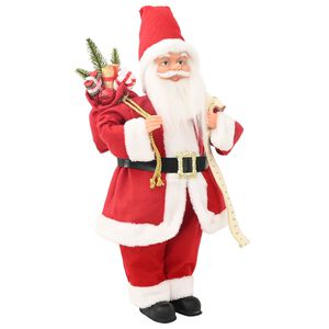 vidaXL Ziemassvētku vecī&scaron;a figūra Sarkana 30 cm Poliesters