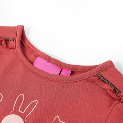 Bērnu krekls ar garām piedurknēm, oranži rozā, 92
