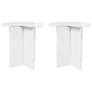 vidaXL Sānu galds 2 pcs Spīdīgi balts &Oslash; 39 x 38 cm Inženierijas koks
