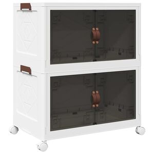 vidaXL Saliekama glabā&scaron;anas kaste ar riteņiem 2 līmeņu 75 L 64x40x76cm