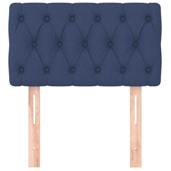 vidaXL gultas galvgalis, 80x7x78/88 cm, zils audums