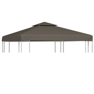vidaXL nojumes jumta pārsegs, divdaļīgs, 310 g/m&sup2;, 3x3 m, pelēkbrūns