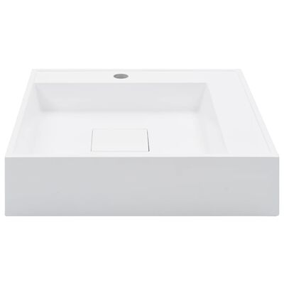 vidaXL izlietne, 50x50x12,3 cm, minerālu un marmora materiāls, balta