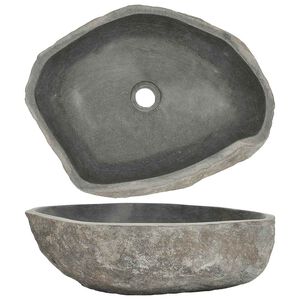 vidaXL izlietne, upes akmens, ovāla, (45-53)x(34-41) cm