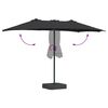 vidaXL Dārza parasols Melna 385 x 209 x 244 cm Poliesters