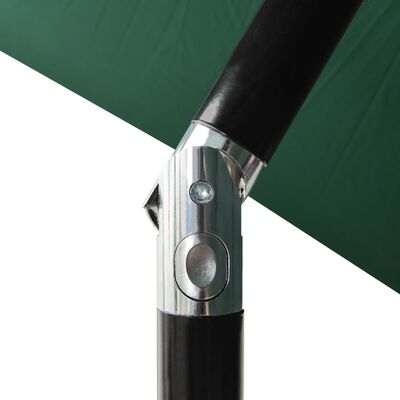 vidaXL saulessargs ar LED un tērauda kātu, 2x3 m, zaļš
