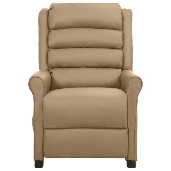 vidaXL elektrisks masāžas krēsls, kapučīno krāsas mākslīgā āda