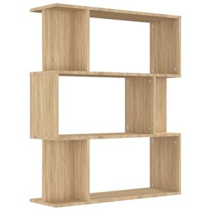 vidaXL grāmatu plaukts, 80x24x96 cm, ozola krāsa, inženierijas koks