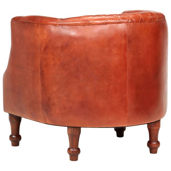 vidaXL atpūtas krēsls, brūns, 62x58x65 cm, dabīgā āda