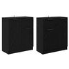 vidaXL Sānu skapji ar atvilktni 2 pcs Melns ozolkoks 60 x 30 x 70 cm