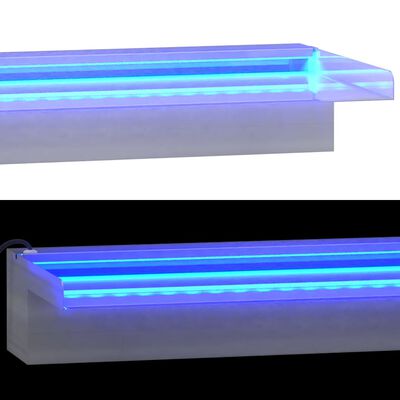 vidaXL ūdenskritums ar RGB LED gaismām, nerūsējošs tērauds, 45 cm