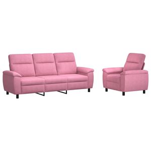 vidaXL Dīvānu komplekts 2 pcs Rozā Audums
