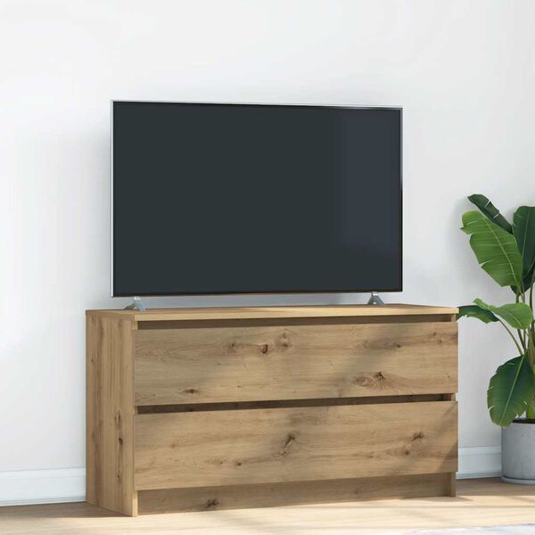 vidaXL TV skapītis, koka krāsa, 100x35x54 cm, inženierijas koks