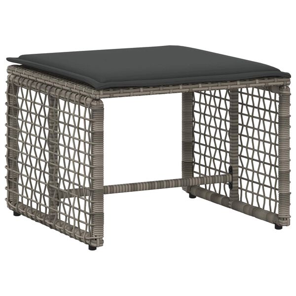 vidaXL Āra mēbeļu komplekts ar spilvenu 5 pcs Pelēks