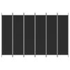 vidaXL 6-paneļu istabas aizslietnis, 300x200 cm, melns audums