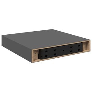 vidaXL sienas plaukts, spīdīgi pelēks, 23x23,5x3,8 cm, MDF