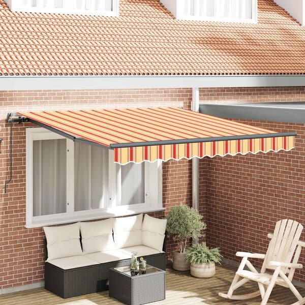 vidaXL Izvelkams jumtiņ&scaron; Dzeltena un oranža 350 x 250 cm