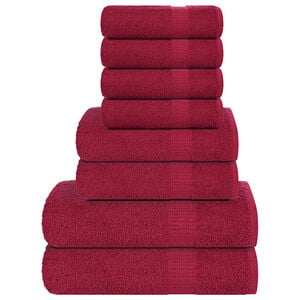 vidaXL 8 daļu dvieļu komplekts, FROGN, bordo, 360 g/m&sup2;