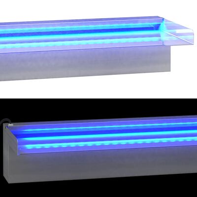 vidaXL ūdenskritums ar RGB LED gaismām, nerūsējošs tērauds, 60 cm