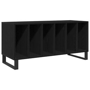 vidaXL Pla&scaron;u skapis Melns ozolkoks 100 x 38 x 48 cm Inženierijas koks
