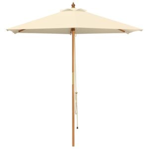 vidaXL Dārza parasols &Oslash; 210 x 237 cm Cieta eikalipta koksne Krēmkrāsas