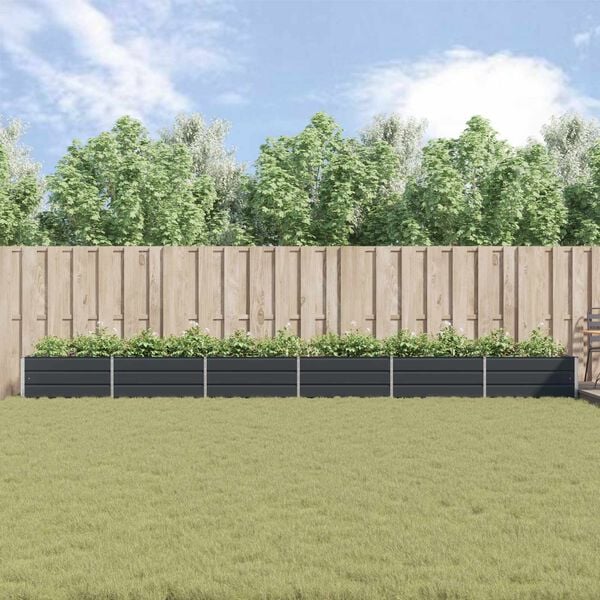 vidaXL Puķu kaste Antracīts 195 x 100 x 45 cm Cinkots tērauds