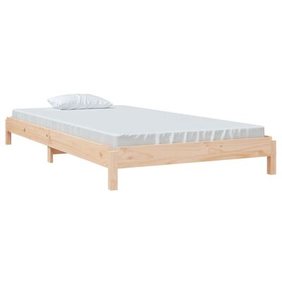vidaXL gulta, 90x200 cm, priedes masīvkoks