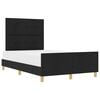vidaXL Gultas rāmis ar galvas klāju Melna 120 x 200 cm audums