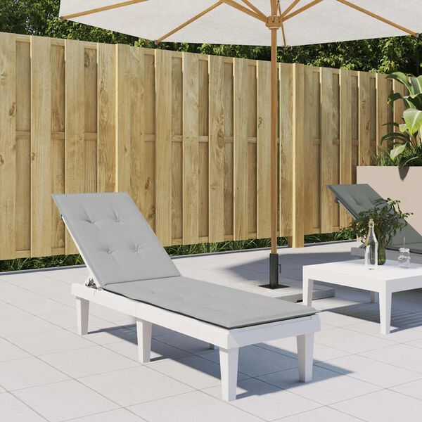 vidaXL atpūtas krēsla matracis, gai&scaron;i pelēks, (75+105) x 50 x 4 cm, audums