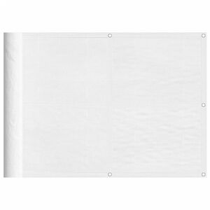 vidaXL balkona aizslietnis, balts, 75x800 cm, 100% poliestera oksforda