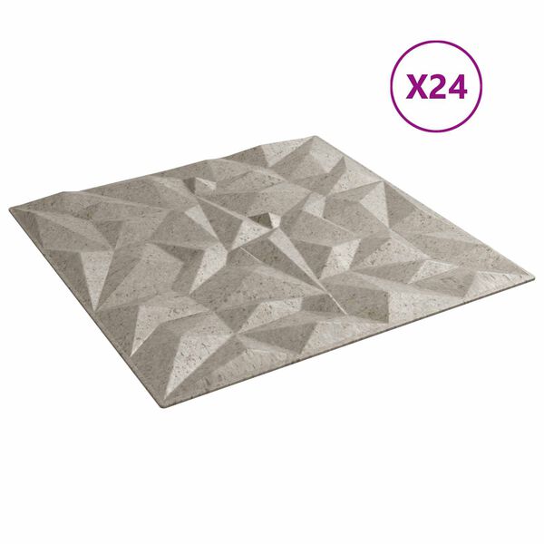vidaXL Sienas paneļi 24 pcs Amatista Betons 50 x 50 cm XPS Putu