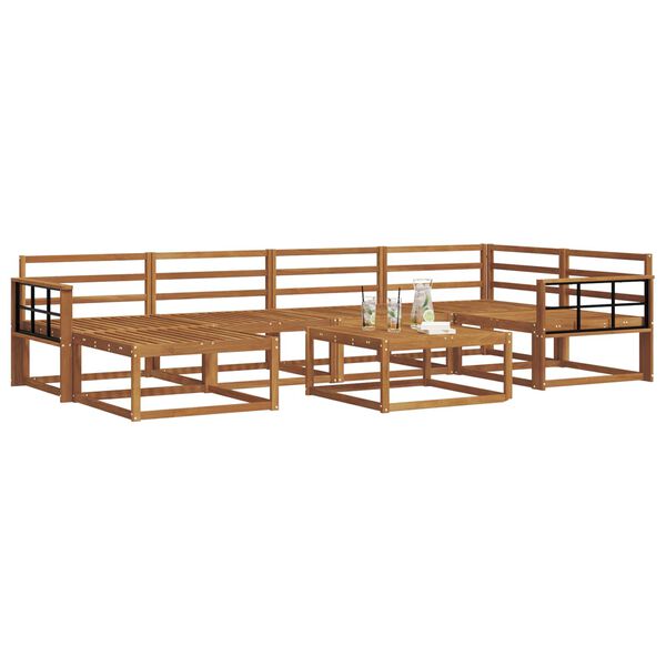 vidaXL Āra dīvānu komplekts 7 pcs Dabiska Cietā akācijas koks